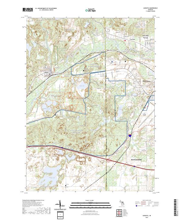 US Topo 7.5-minute map for Augusta MI