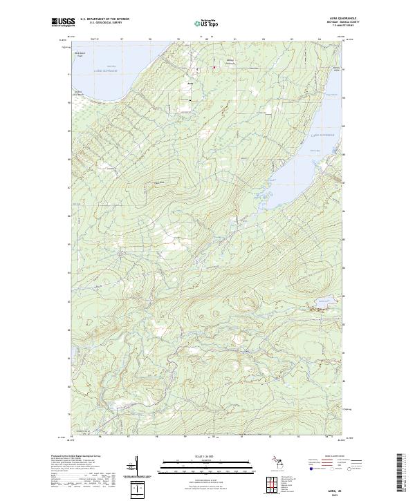 US Topo 7.5-minute map for Aura MI