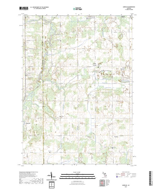 US Topo 7.5-minute map for Aurelius MI