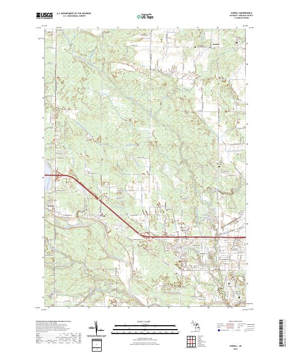 US Topo 7.5-minute map for Averill MI