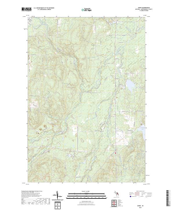 US Topo 7.5-minute map for Avery MI