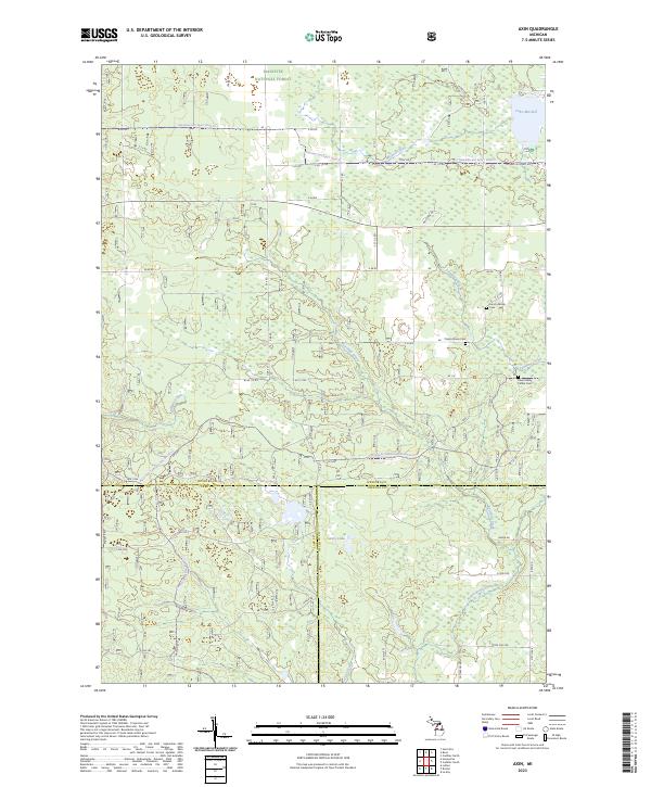 US Topo 7.5-minute map for Axin MI