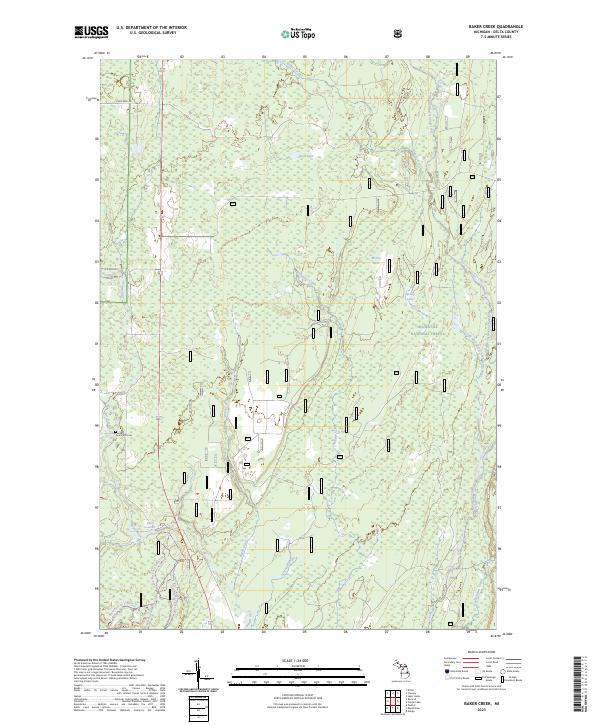 US Topo 7.5-minute map for Baker Creek MI