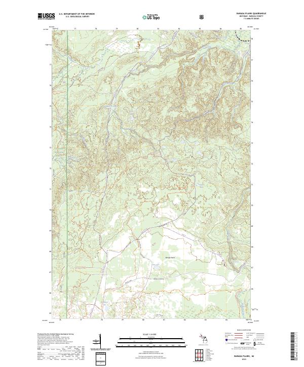 US Topo 7.5-minute map for Baraga Plains MI