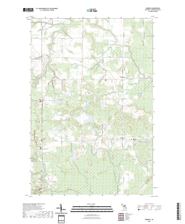 US Topo 7.5-minute map for Barbeau MI