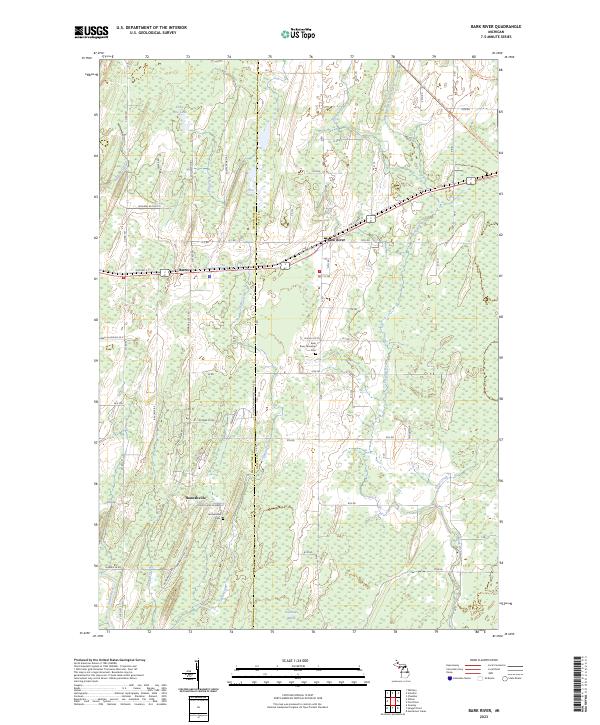 US Topo 7.5-minute map for Bark River MI