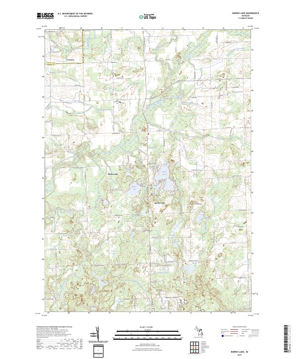 US Topo 7.5-minute map for Barnes Lake MI