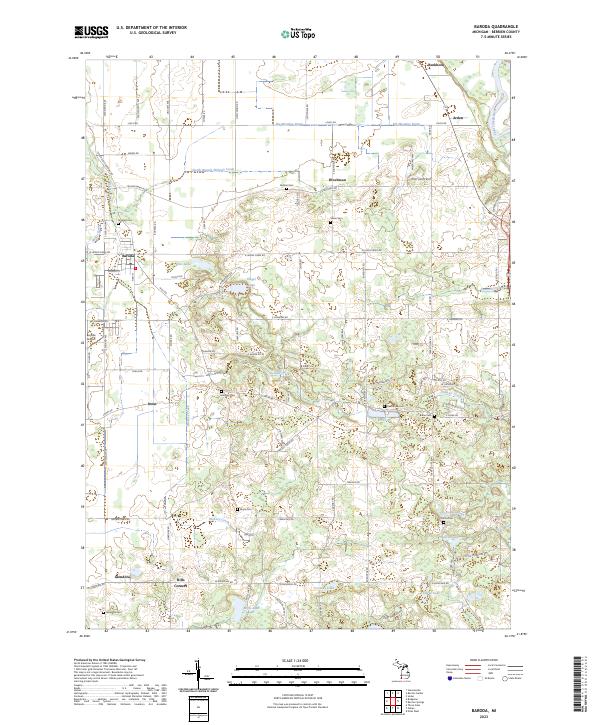 US Topo 7.5-minute map for Baroda MI