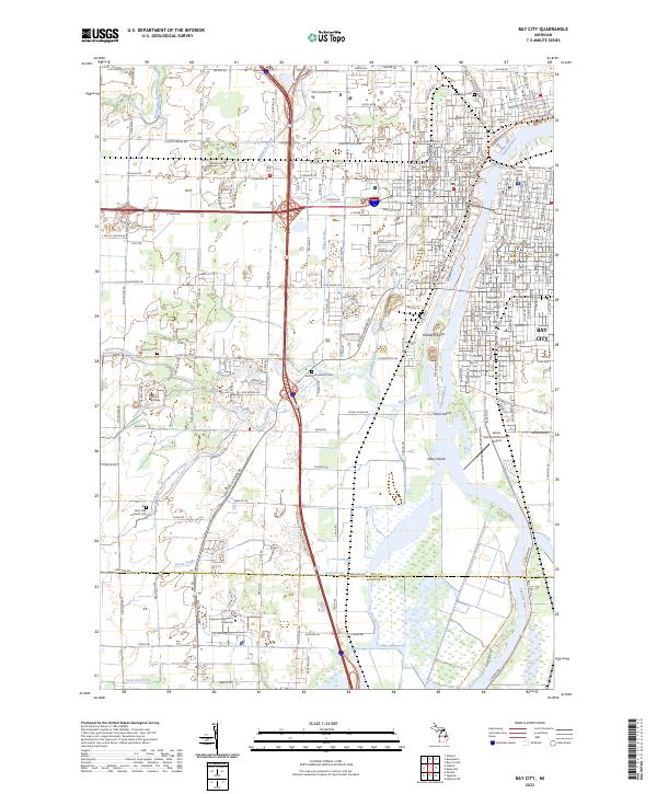 US Topo 7.5-minute map for Bay City MI