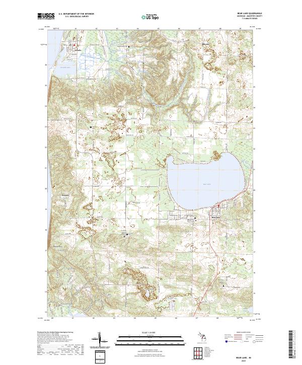 US Topo 7.5-minute map for Bear Lake MI