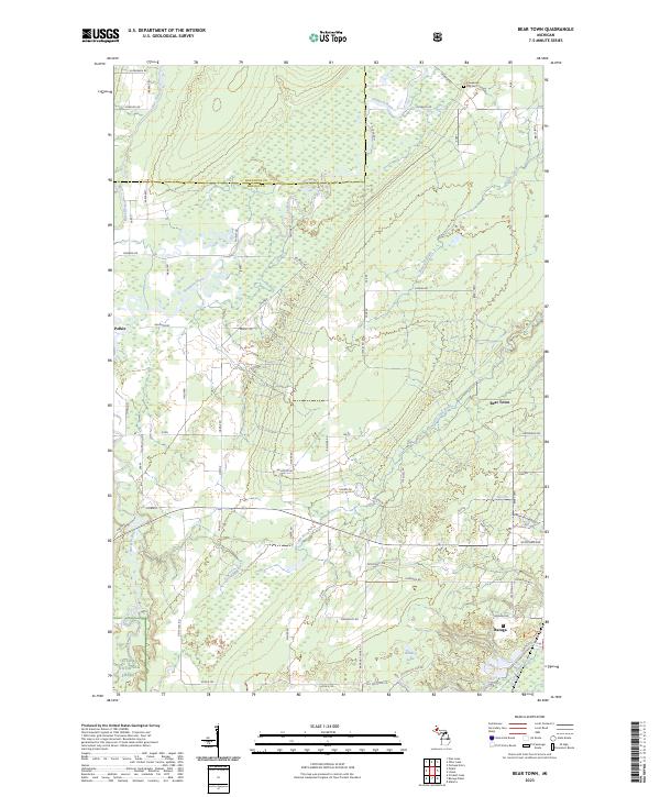 US Topo 7.5-minute map for Bear Town MI