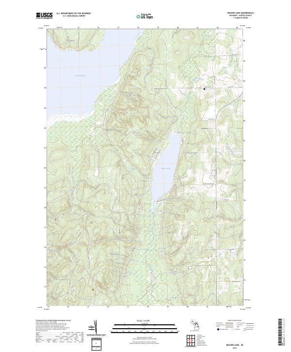 US Topo 7.5-minute map for Beaver Lake MI