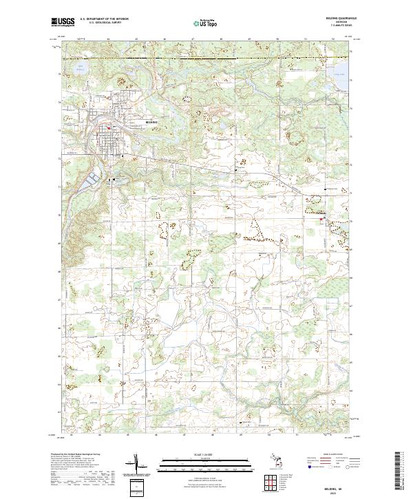 US Topo 7.5-minute map for Belding MI