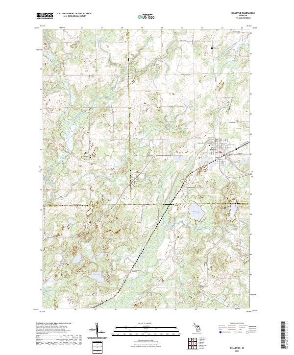 US Topo 7.5-minute map for Bellevue MI