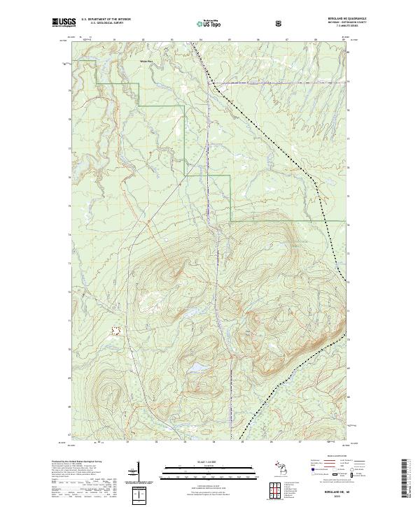 US Topo 7.5-minute map for Bergland NE MI