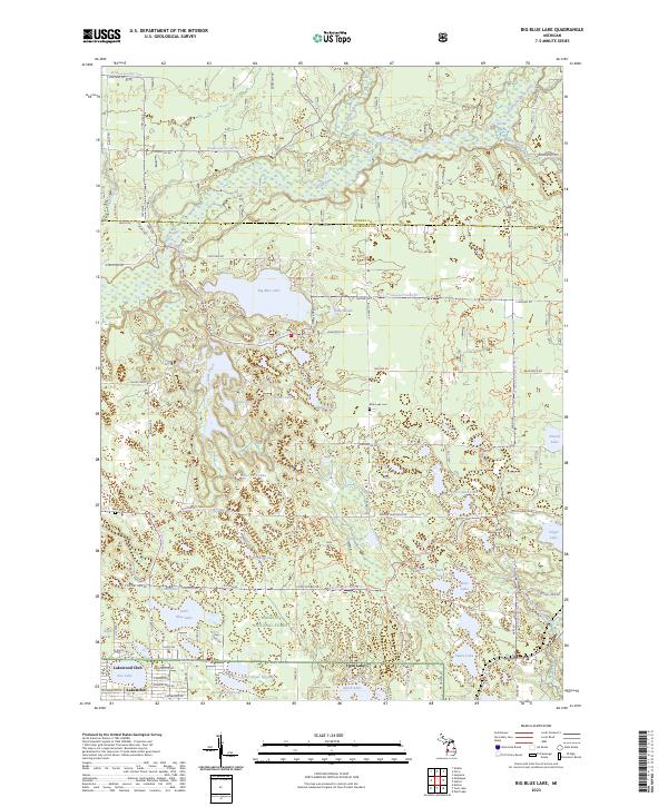 US Topo 7.5-minute map for Big Blue Lake MI