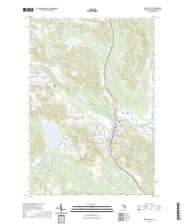 US Topo 7.5-minute map for Boyne Falls MI