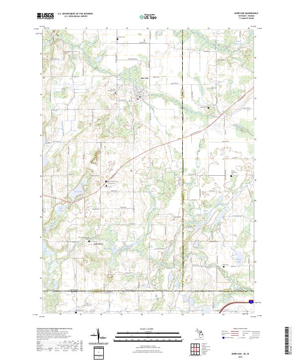 US Topo 7.5-minute map for Burr Oak MIIN