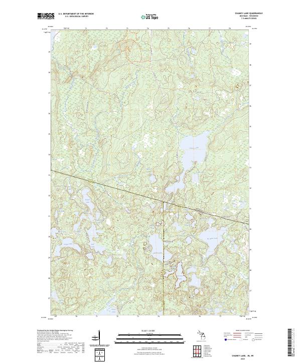 US Topo 7.5-minute map for Chaney Lake MIWI