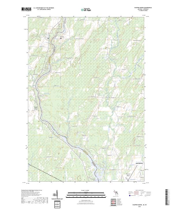 US Topo 7.5-minute map for Chappee Rapids MIWI