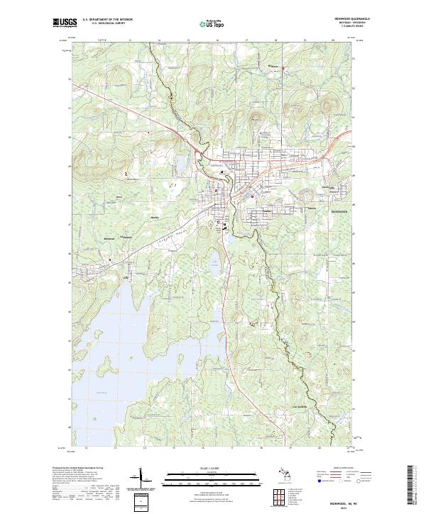 US Topo 7.5-minute map for Ironwood MIWI