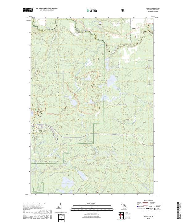 US Topo 7.5-minute map for Naults MIWI