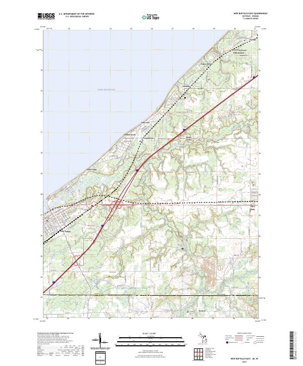 US Topo 7.5-minute map for New Buffalo East MIIN