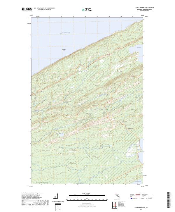 US Topo 7.5-minute map for Sugar Mountain MI