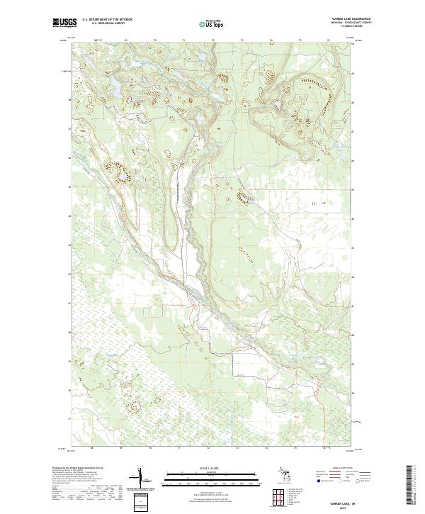 US Topo 7.5-minute map for Sunken Lake MI