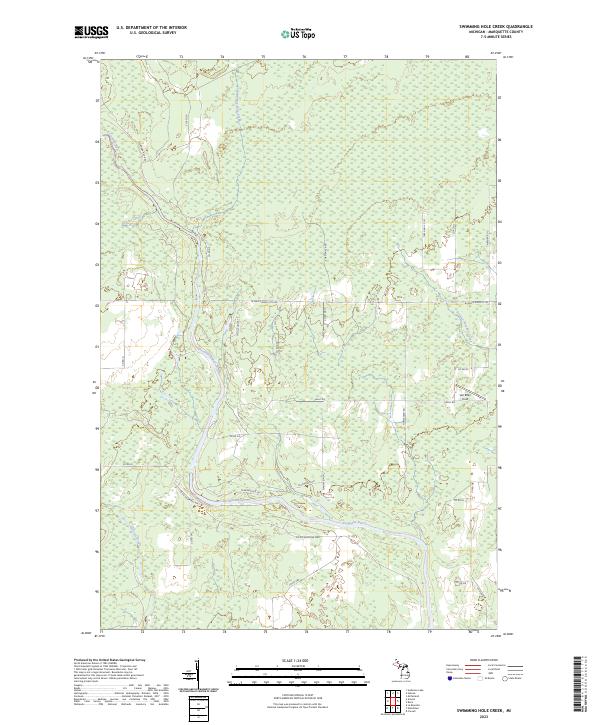 US Topo 7.5-minute map for Swimming Hole Creek MI