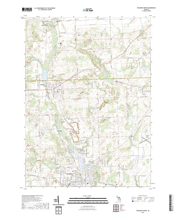 US Topo 7.5-minute map for Tecumseh North MI