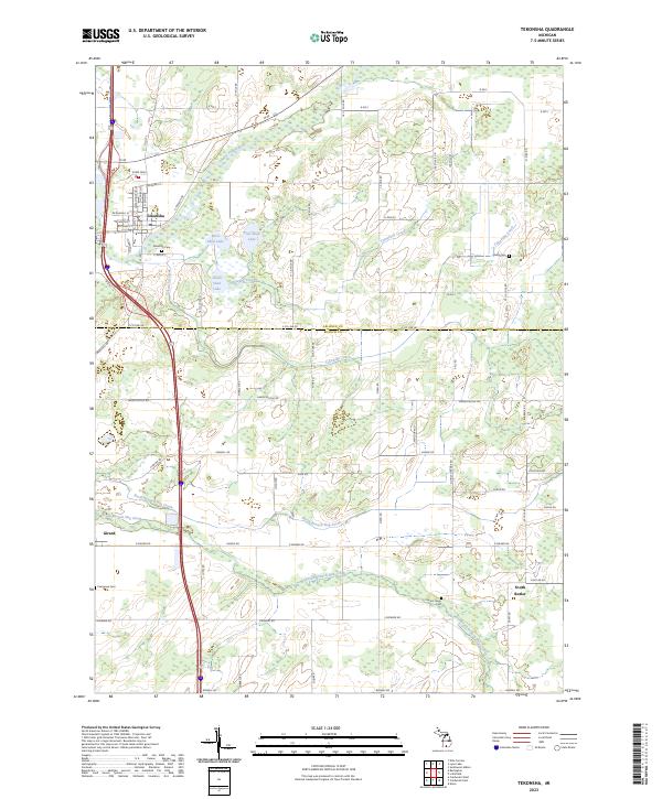 US Topo 7.5-minute map for Tekonsha MI