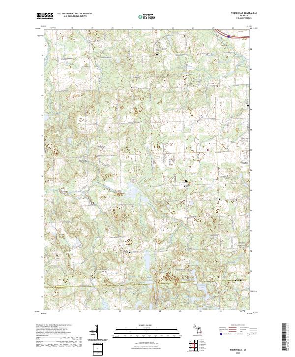 US Topo 7.5-minute map for Thornville MI