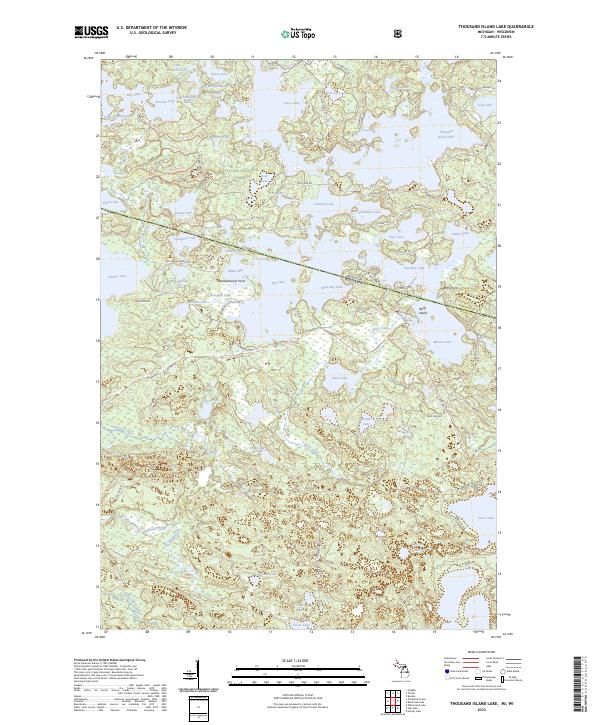 US Topo 7.5-minute map for Thousand Island Lake MIWI