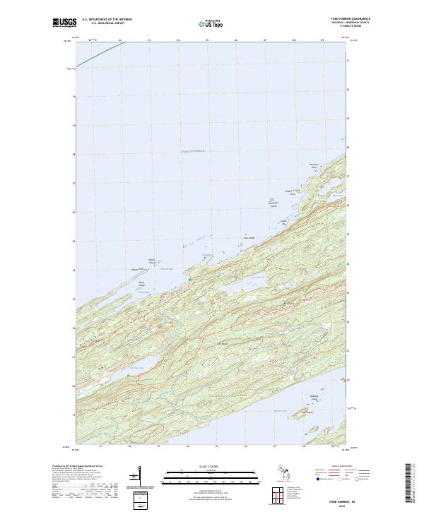 US Topo 7.5-minute map for Todd Harbor MI