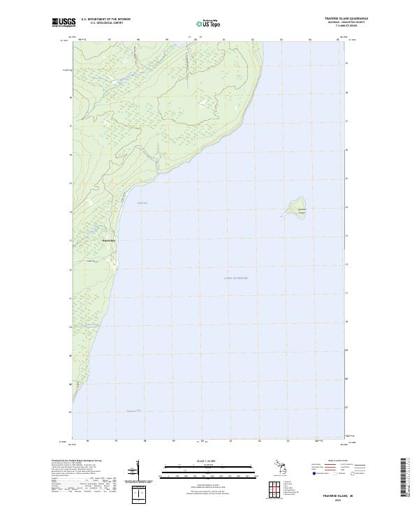 US Topo 7.5-minute map for Traverse Island MI