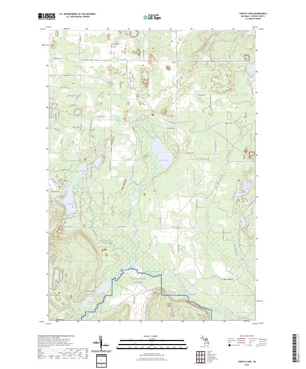 US Topo 7.5-minute map for Turtle Lake MI