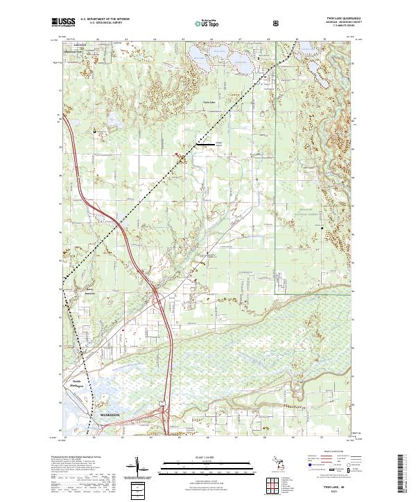 US Topo 7.5-minute map for Twin Lake MI