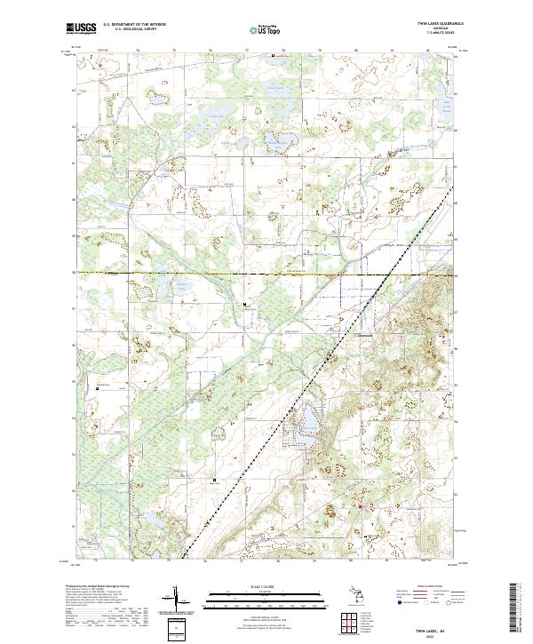 US Topo 7.5-minute map for Twin Lakes MI