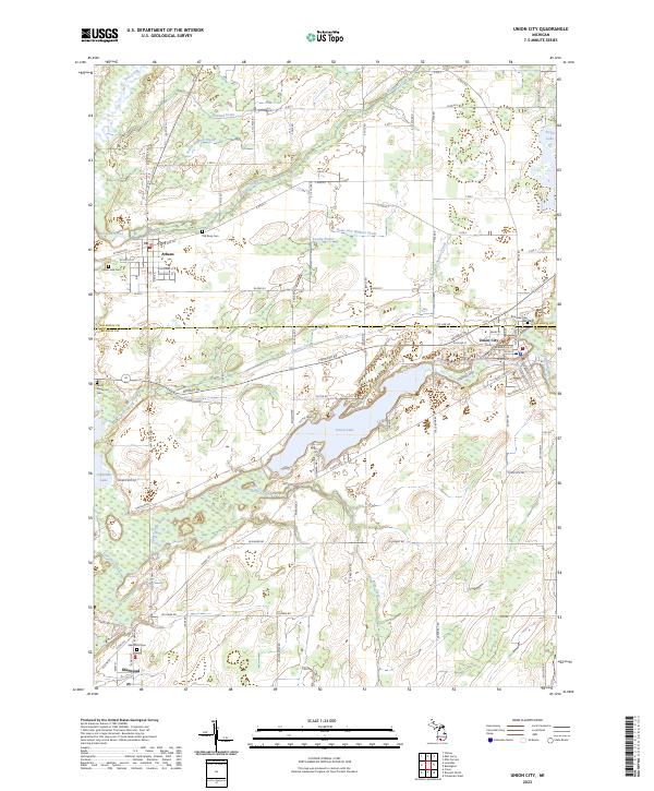 US Topo 7.5-minute map for Union City MI