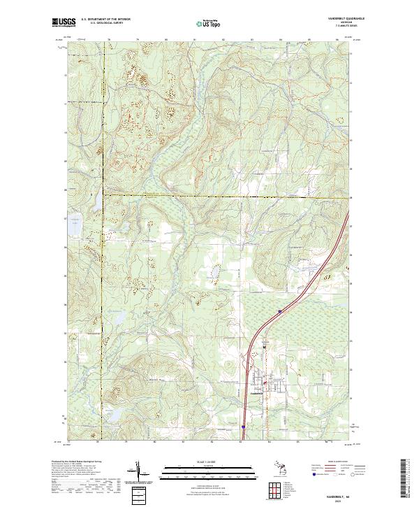 US Topo 7.5-minute map for Vanderbilt MI