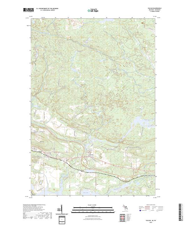 US Topo 7.5-minute map for Vulcan MIWI