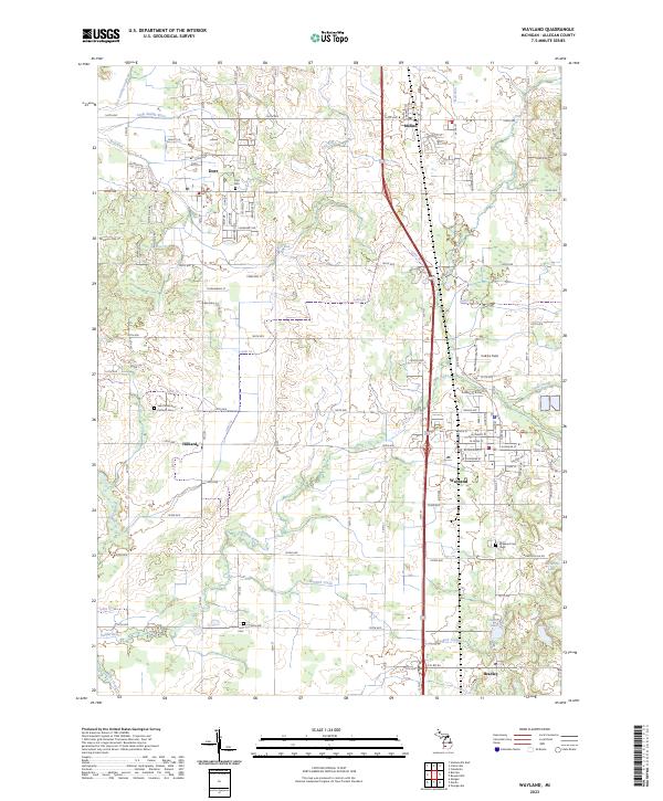 US Topo 7.5-minute map for Wayland MI