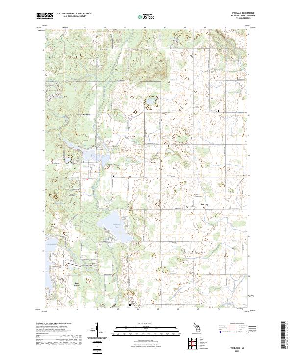 US Topo 7.5-minute map for Weidman MI