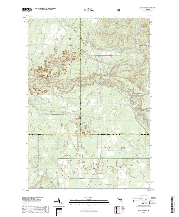 US Topo 7.5-minute map for Wellston NE MI