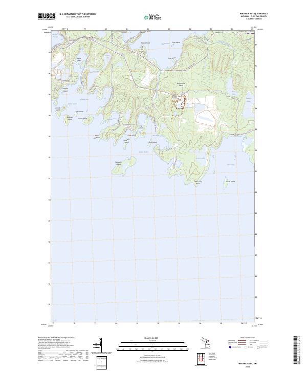 US Topo 7.5-minute map for Whitney Bay MI