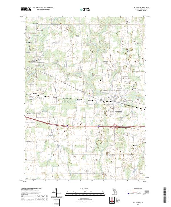 US Topo 7.5-minute map for Williamston MI