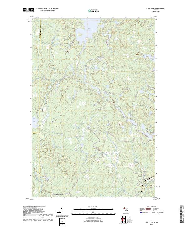 US Topo 7.5-minute map for Witch Lake NE MI