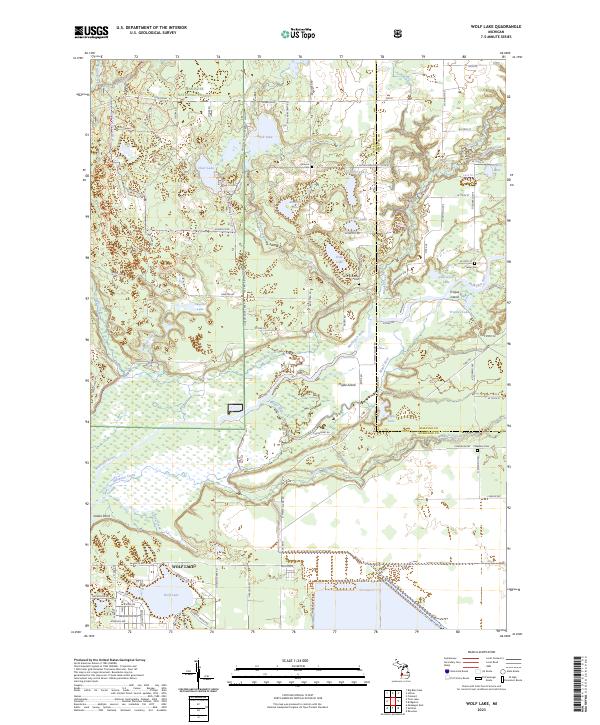 US Topo 7.5-minute map for Wolf Lake MI