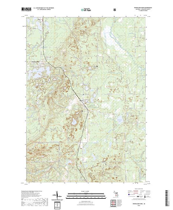 US Topo 7.5-minute map for Woodland Park MI